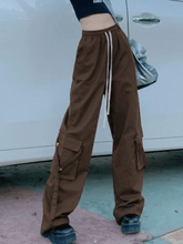 Vintage Cargohose mit geradem Bein und Taschen